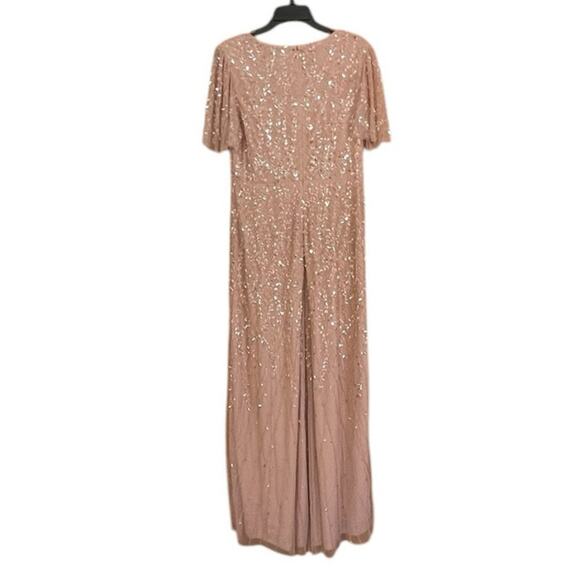 Mac Duggal NEW Size 10 Style 35109 Pink Embellished Flutter Sleeve Gown NWT - Picture 11 of 11